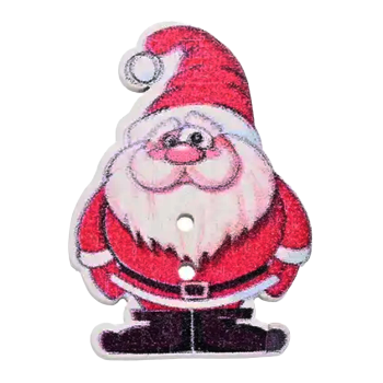 Knoflík dřevěný Santa