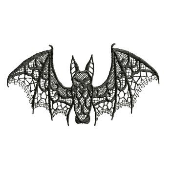 Krajková nášivka netopýr