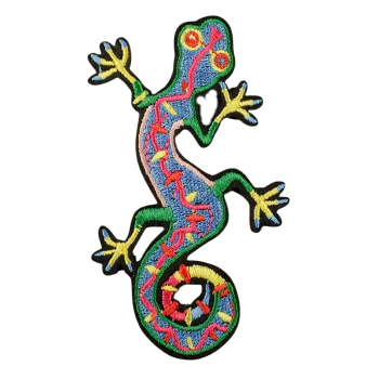 Vyšívaná nášivka gekon