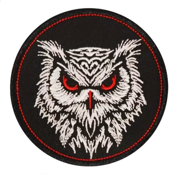 Vyšívaná nášivka sova