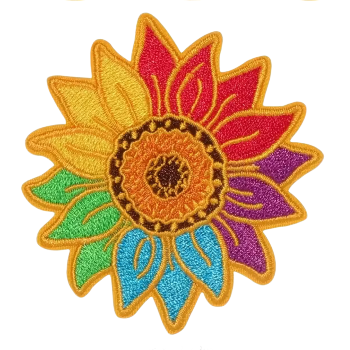 Vyšívaná nášivka slunečnice