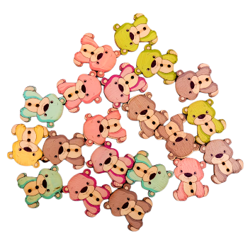 Knoflík dřevěný medvídek