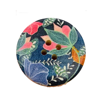 Dřevěný knoflík květiny